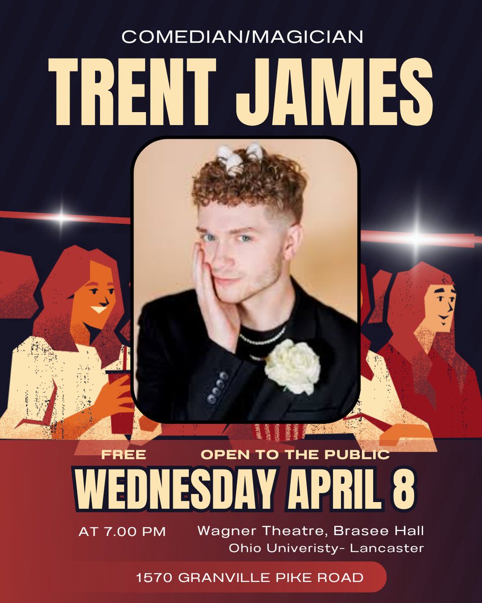 katcarlsonmedia's tweet photo. Nationally known comedian/magician Trent James will perform at Ohio University Lancaster’s annual Spring Fest on Wednesday. James's free, family-friendly performance will be at 7 p.m. in the Wagner Theatre, 1570 Granville Pike.
#AthensMidDay #SoutheastOhioMagazine #SEO https://t.co/re7FOWY5Qa