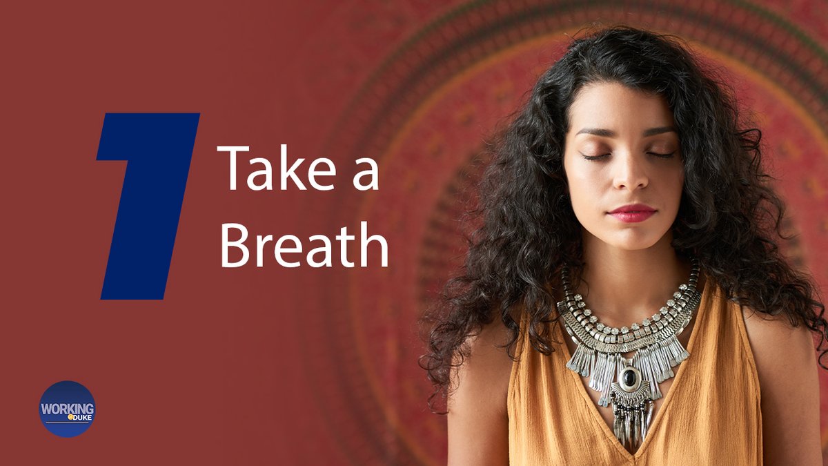 WorkingatDuke's tweet image. Slow, deep breathing helps your nervous system to settle.

Lift your hands as you inhale.

Lower them as you exhale.

Just 60 seconds can help you reset.

bit.ly/4djQJiC

#WorkingAtDuke #HealthyDuke