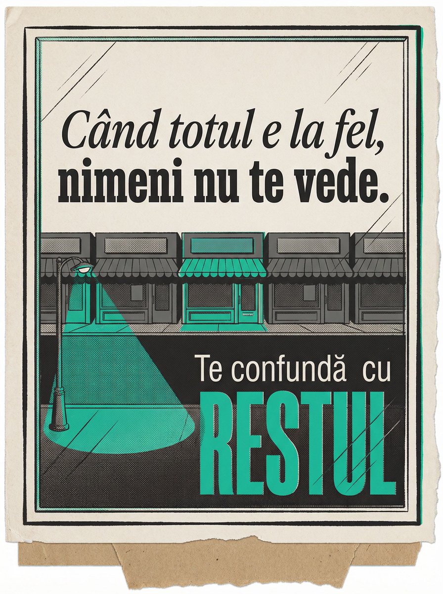 ivorycreative1's tweet photo. Poze de pe telefon. Copy de pe ChatGPT. Arăți ca toată lumea.
Când totul e la fel, nimeni nu te vede. Te confundă cu restul, te pierzi în feed, te uită în 2 secunde. https://t.co/0nQi6Qe15K