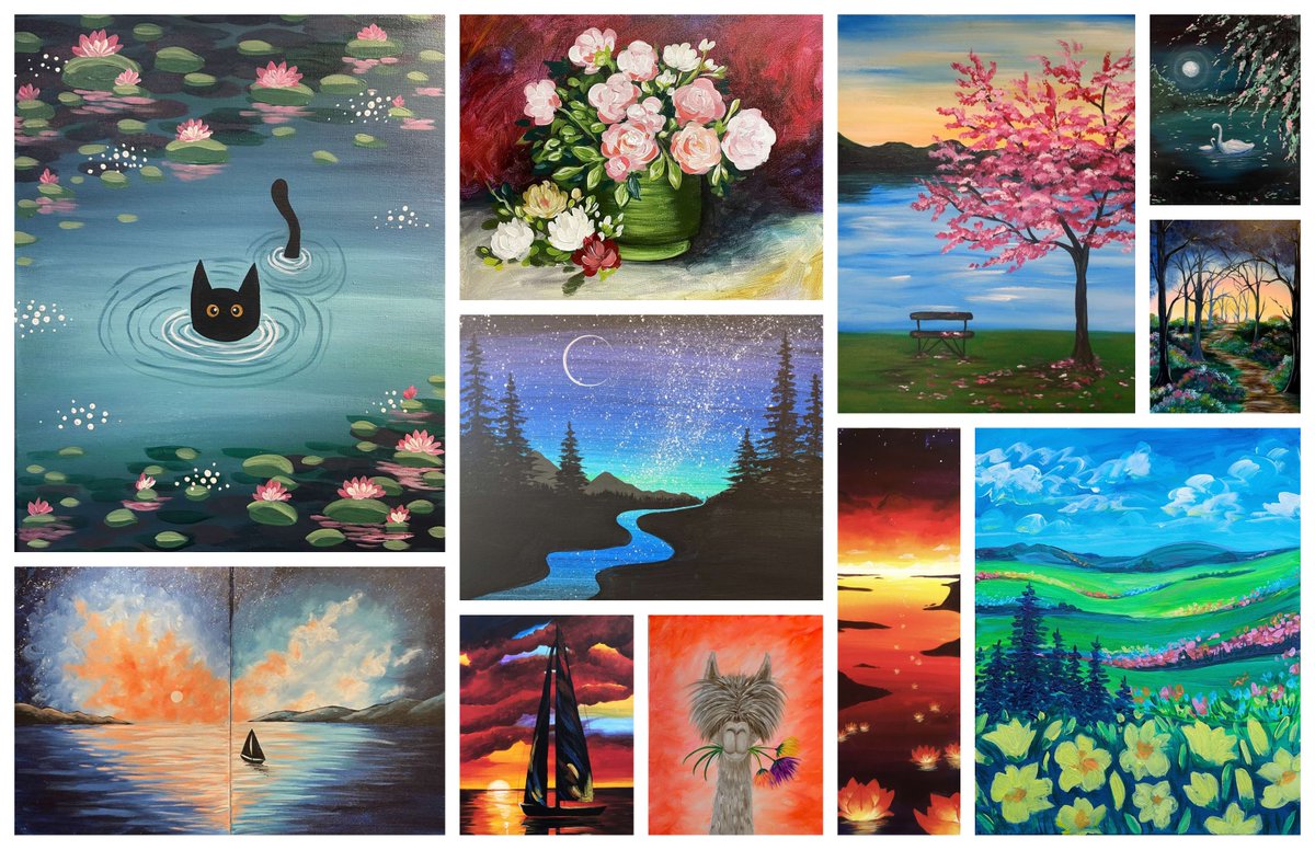 PinotWebster's tweet photo. Looking for a fun night out this week? Grab your friends, sip your favorite drink, and create something amazing at one of our Paint &amp; Sip classes. 🎨🍷https://t.co/PEAjTFSIL9 #paint #wine #stl #webstergroves #art #fun #girlsnightout #datenightideas https://t.co/Q9vby4LchX