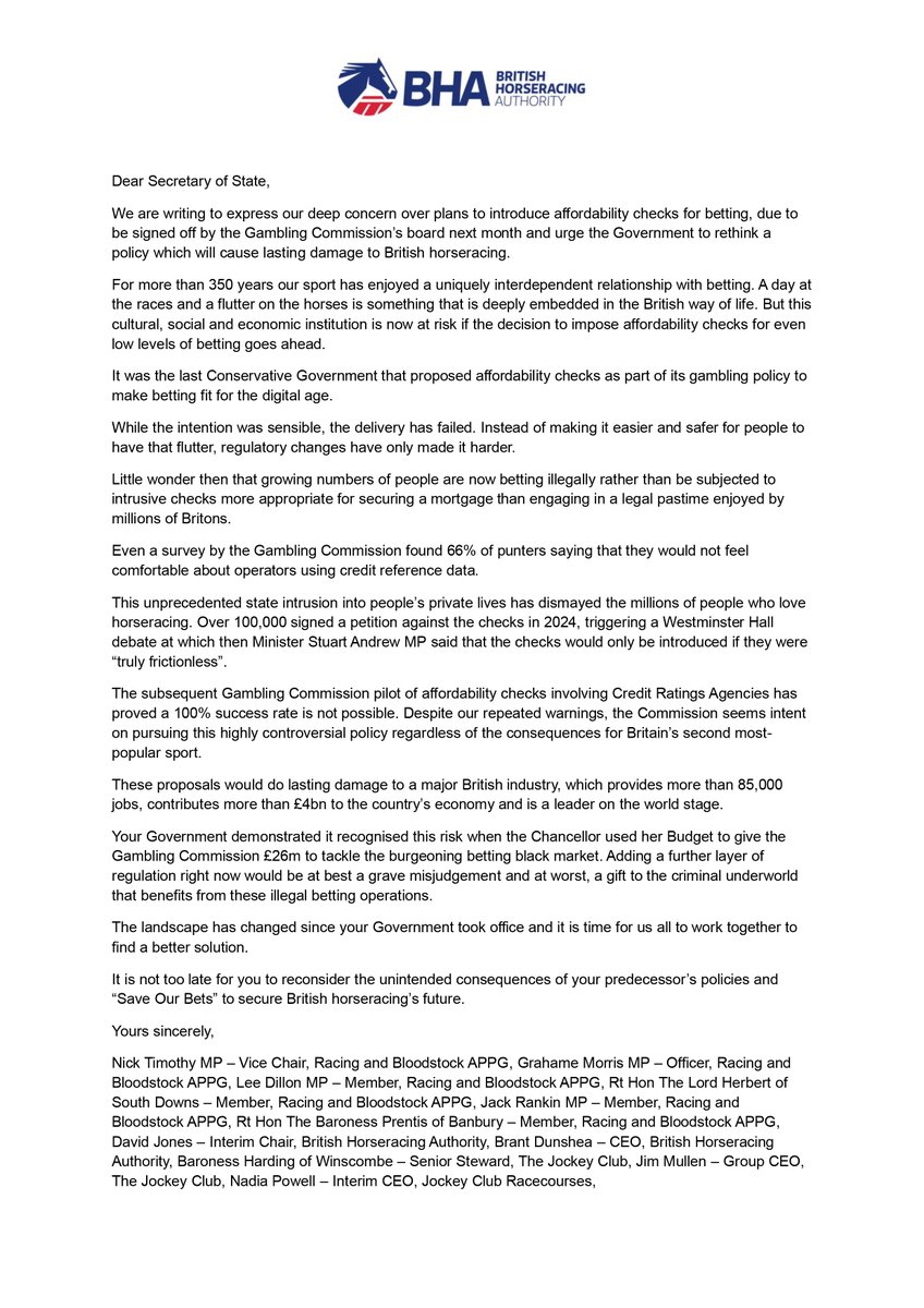 British Horseracing Authority tweet media