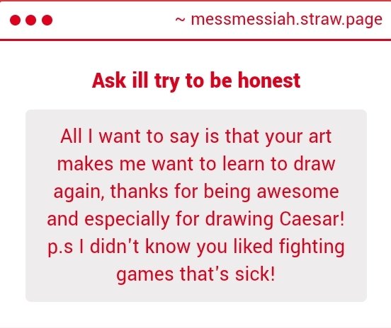 WHOEVER U ARE TY AND SORRY FOR THE LATE REPLY I ALWAYS FORGET TO CHECK MY STRAWPAGE