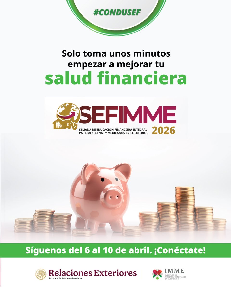 CondusefMX's tweet photo. 🎉 ¡Hoy comienza la 𝐒𝐞𝐦𝐚𝐧𝐚 𝐝𝐞 𝐄𝐝𝐮𝐜𝐚𝐜𝐢𝐨́𝐧 𝐅𝐢𝐧𝐚𝐧𝐜𝐢𝐞𝐫𝐚 𝐈𝐧𝐭𝐞𝐠𝐫𝐚𝐥 𝐩𝐚𝐫𝐚 𝐌𝐞𝐱𝐢𝐜𝐚𝐧𝐚𝐬 𝐲 𝐌𝐞𝐱𝐢𝐜𝐚𝐧𝐨𝐬 𝐞𝐧 𝐞𝐥 𝐄𝐱𝐭𝐞𝐫𝐢𝐨𝐫!

Fortalece tu #SaludFinanciera sin importar dónde te encuentres.

¡Síguenos en redes! 📲 https://t.co/GubSEIlri5