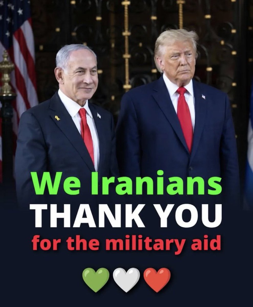 IraniAvaz35217's tweet photo. @MoeinrezaM @MinaTilbe8 @POTUS @netanyahu @SecWar I’m Iranian and I’m with President Trump and BiBi against the Terrorist Islamic Regime.
God bless America 🇺🇸
God bless Israel 🇮🇱
God bless Iran 🇮🇷
@netanyahu
@Israel_katz
#ThankYouBiBi
#ImWithBiBi https://t.co/SVHPX4WqGa