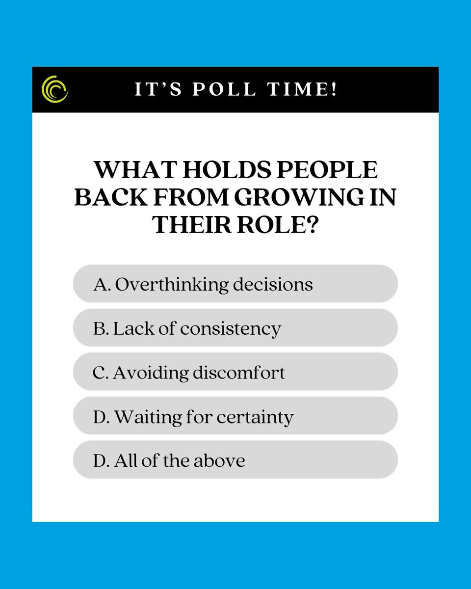 cydcor's tweet image. 🧐 POLL TIME

Most people aren’t stuck because of opportunity, they’re stuck because of patterns.

What do you think holds people back the most right now? 🤔

#GrowthMindset #CareerGrowth #HighPerformance #MindsetShift #Poll
