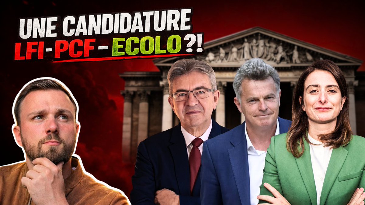 Drakeoz_G's tweet image. 🚨 Union LFI-PCF-ÉCOLO : scénario crédible pour 2027 ?! 🤝

Alors que la gauche reste divisée, l’idée d’une candidature commune refait surface à l'appel du coordinateur de #LFI Manuel Bompard, relançant le débat !

On décrypte tout ça en live sur #Twitch !
VOD dispo ⬇️