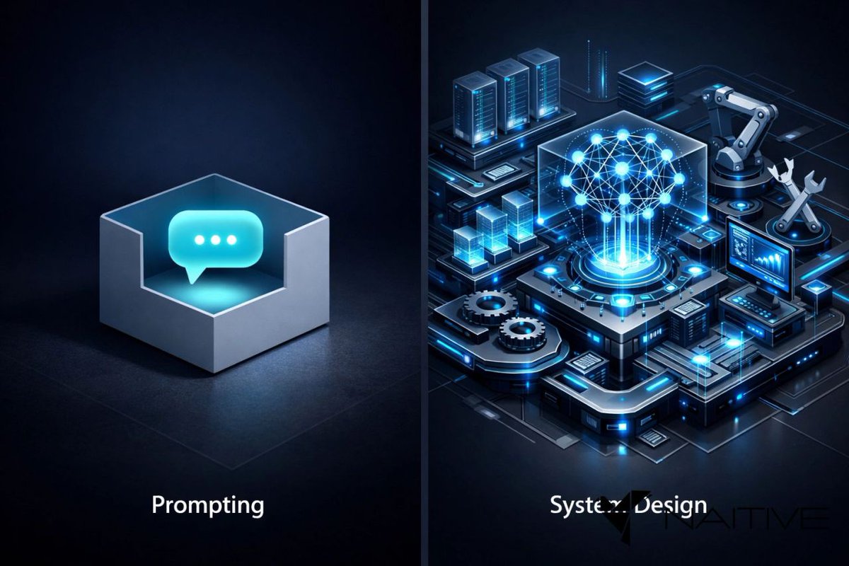 NaitiveAi's tweet image. Prompts are for experiments. Systems are for scale. 🏗️

Stop copy-pasting. ROI comes from an agentic foundation: memory, tools, and autonomy. NAITIVE builds AI systems that act for you. 🛠️

#AIStrategy #AgenticAI #BusinessProcessAutomation #TechInnovation #NAITIVE
