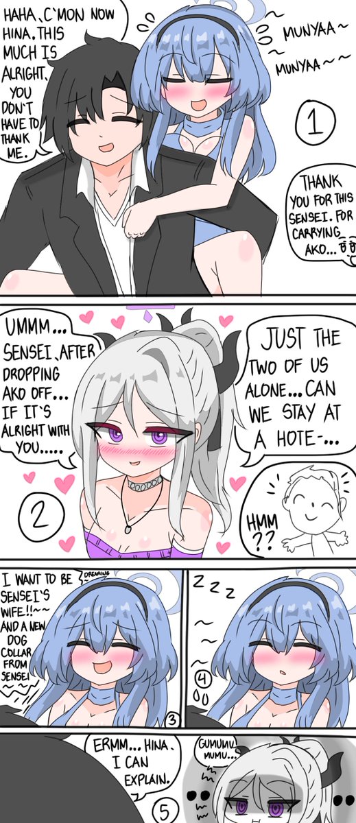 reignaado2's tweet photo. My simple panel drawing of Sensei with Hina and Ako dress alt.

#BlueArhcive #ブルアカサバゲー #ブルアカ https://t.co/v0pT9MEwb6