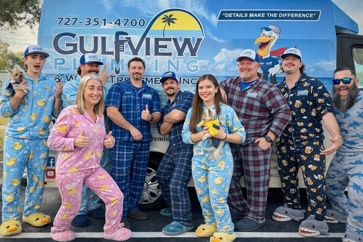 GulfviewPlumber's tweet photo. 🛌😴 Happy National Pajama Day! 😴🛌

Today’s dress code:
✔️ Comfy
✔️ Cozy
✔️ Zero judgment 😆

Whether you’re rocking:
🩵 Matching sets
💛 Oversized tees
🩵 Fuzzy slippers
💛 Or “whatever was closest to the bed”

We fully support it 😂

Because let’s be honest…
If we could get away with wearing pajamas ALL day, we probably would 😴

Now we want to know 👇
🛌 Are you team:
• Stay in pajamas all day?
• Change into “real clothes” eventually?
• Pajamas ARE real clothes 😆

⚠️ Friendly plumber reminder:
Pajamas = comfy
Plumbing problems = NOT 😜
If your relaxing day gets interrupted by a leak, clog, or “what is that noise?” moment… we’ve got you covered 💧🔧

Drop a 😴 if you’re celebrating today the RIGHT way — in pajamas!

Proudly Plumbing Pinellas 🌊
📞 727-416-2955
🌐 https://t.co/Jf2ZbEWCRi

#NationalPajamaDay #ComfyVibes #PajamaAllDay #ProudlyPlumbingPinellas #GulfviewPlumbing #CFC1429897 😴💙💛