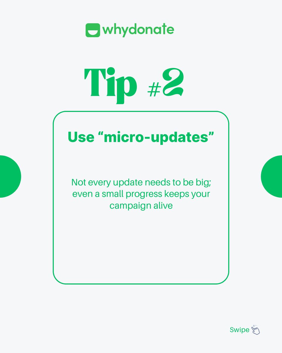 whydonate's tweet image. Big donations come from small moments.

Start strong
Stay visible
Tell the story

Start fundraising with WhyDonate.

#FundraisingTips #Crowdfunding #WHYDONATE