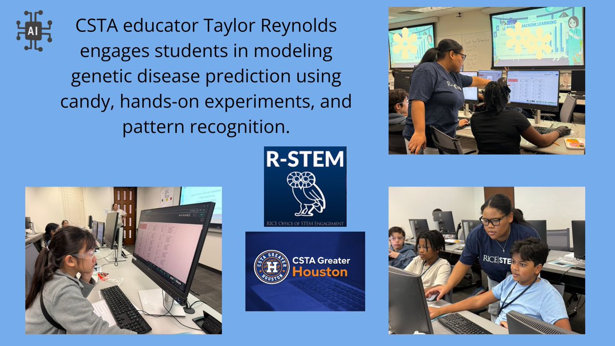 CSTAGreaterHou's tweet photo. 🍬 🧬From Gummies to Genetics: Exploring Patterns in Science. Candy meets machine learning at @RiceU_STEM #machinelearning #HOUsCoding https://t.co/NJfWcaquTK