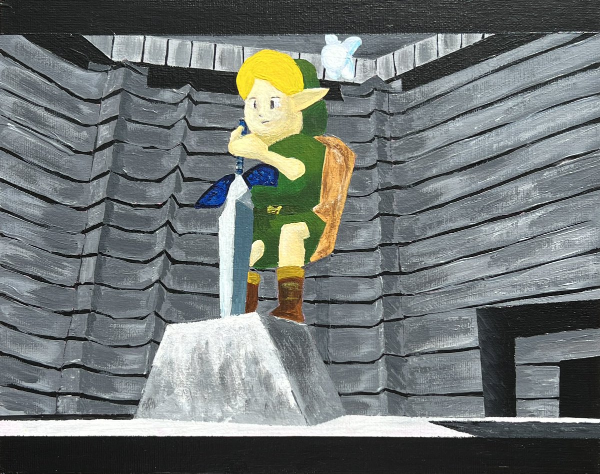 sloppy ocarina of time painting I did