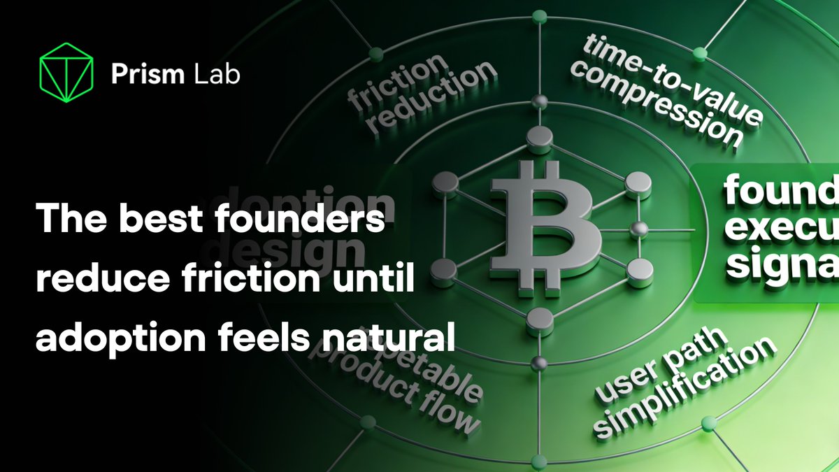Prism_Lab_'s tweet photo. The best founders do not just ship features.

They reduce friction, shorten time-to-value, and make adoption feel natural enough to repeat.

That is one of the clearest signals we look for at PrismLab.

#PrismLab #FounderMindset #Web3Builders https://t.co/n9qQbeWehe