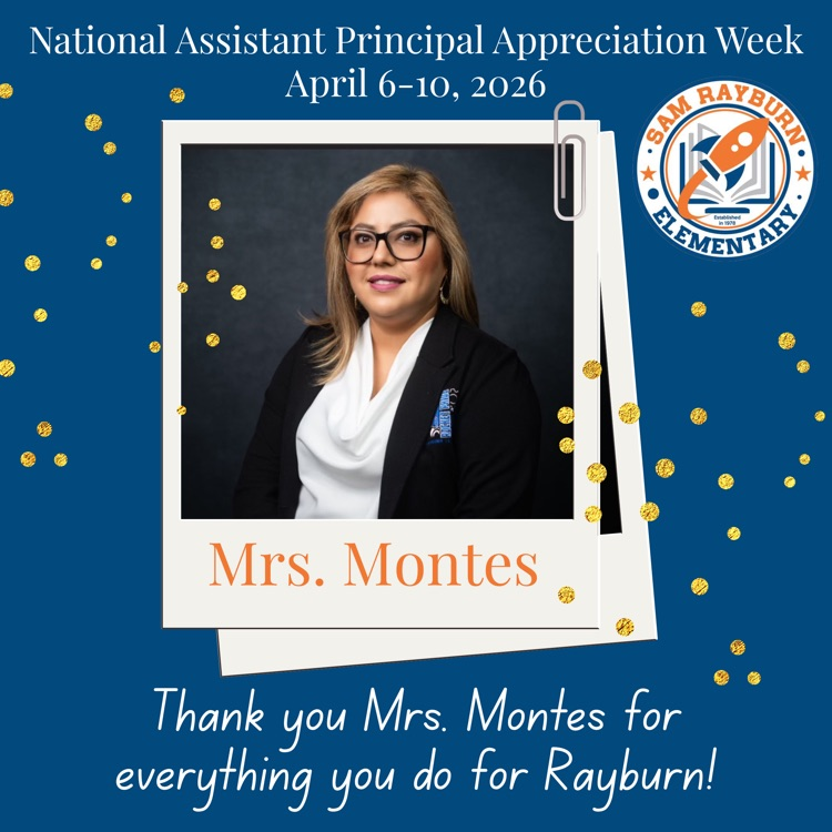 Happy National Assistant Principal Appreciation Week! 🚀
We are so lucky to have Mrs. Montes on our team at Sam Rayburn Elementary. Thank you for your hard work, dedication, and everything you do to help our students and staff blast off to success every single day! <a href="/McAllenISD/">McAllen ISD</a>