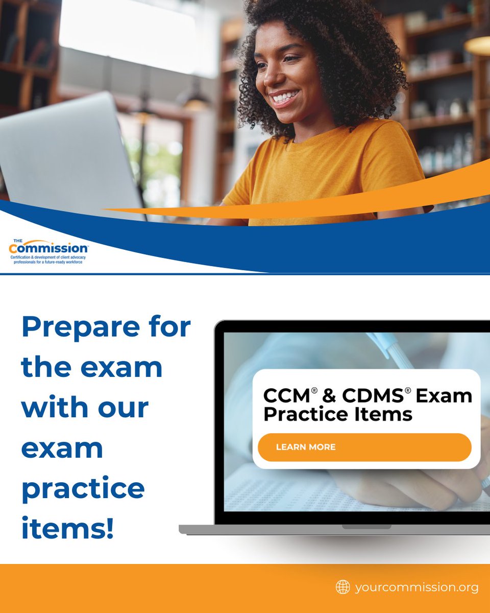 your_commission's tweet image. Preparing for the CCM® or CDMS® exam? The Commission™ offers exam practice items to help you review and prepare. Available for purchase on The Learning Network™. #CCM #CDMS
pathlms.com/yourcommission…