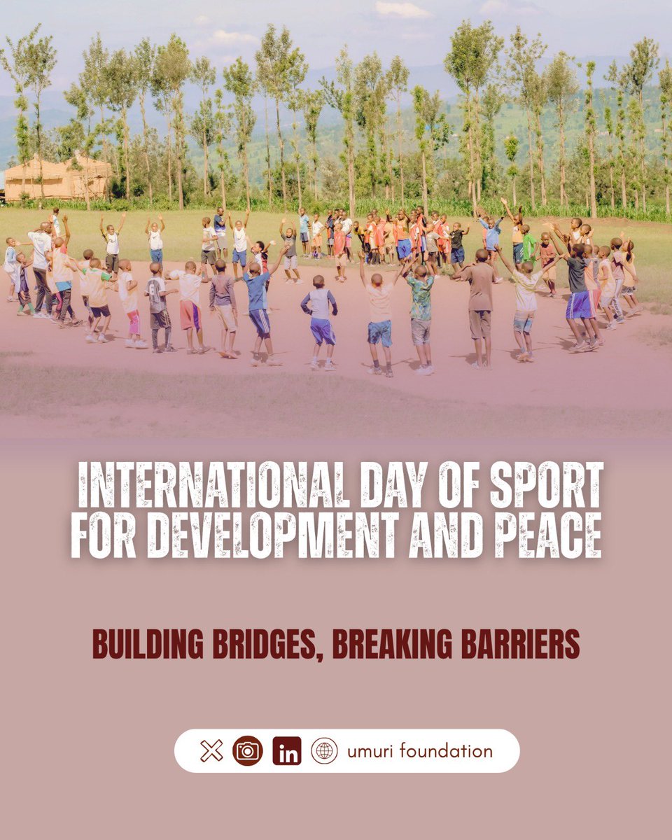 UmuriFoundation's tweet photo. Sport is more than a game; it’s a tool for development, inclusion, and peace. At Umuri Foundation, we use sport to empower youth, promote equality, and build stronger, united communities.
#SportForDevelopment #PeaceThroughSport https://t.co/JVtgFeIDfp