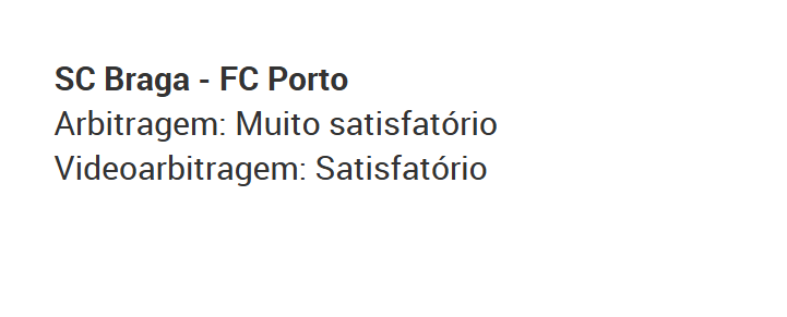 URGENTE: FPF corrige para positiva a arbitragem e VAR do SC Braga - FC Porto.