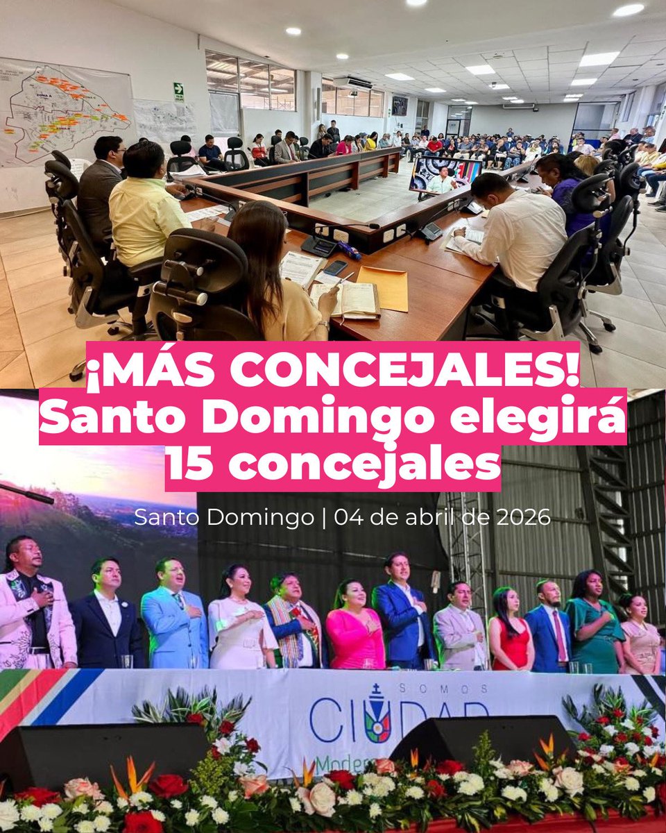 fmMACARENA's tweet photo. El Concejo Municipal de #SantoDomingo actualmente está integrado por hay 13 concejales: 11 urbanos y dos rurales. 

👉🏼Con lo aprobado por el CNE, tendrá 15 concejales: 13 urbanos y dos rurales. Esto se elegirá en las elecciones del 29 de noviembre de 2026. https://t.co/zA88F2RDVT