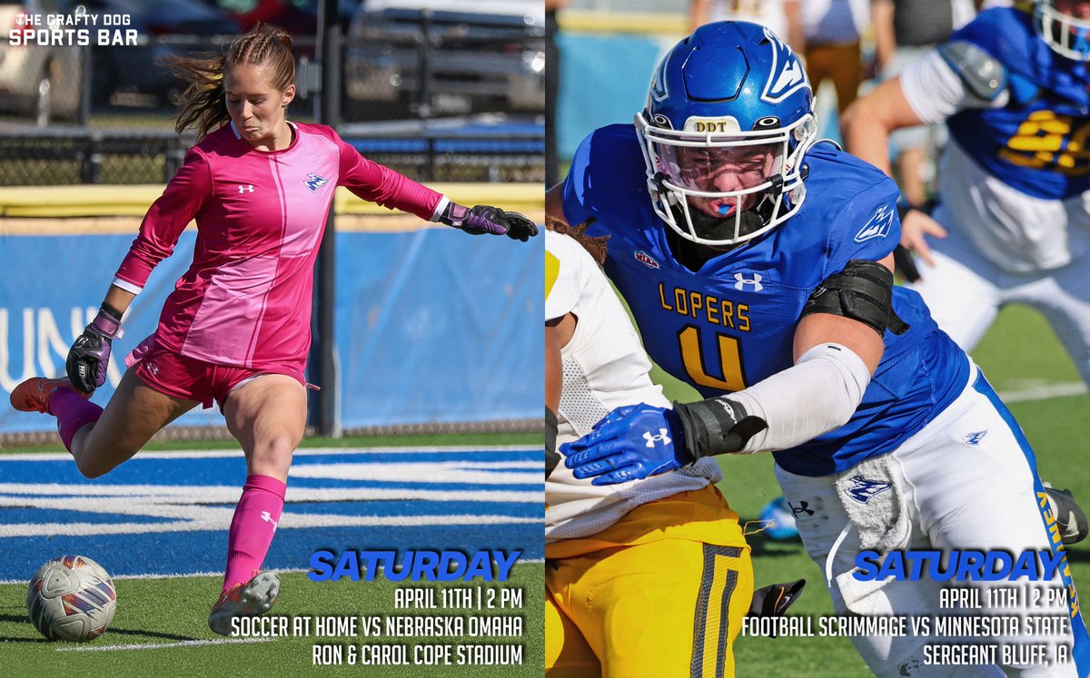 UNK_Athletics's tweet photo. LOPER’S WEEK AHEAD 📣

@UNKCheer 
🗓️ April 8th- April 9th
🆚 NCA Cheer Championships
📍 Daytona, FL

@UNKvolleyball 
🗓️April 9th
🕕 5 PM
🆚 Wayne State at After Dark Showcase
📍 CHI Health Center

@UNK_Soccer 
🗓️ April 11
🆚Nebraska Omaha
🕕 2 PM
🤘Sponsor: @thecraftydog89 https://t.co/j18uRt5QV2