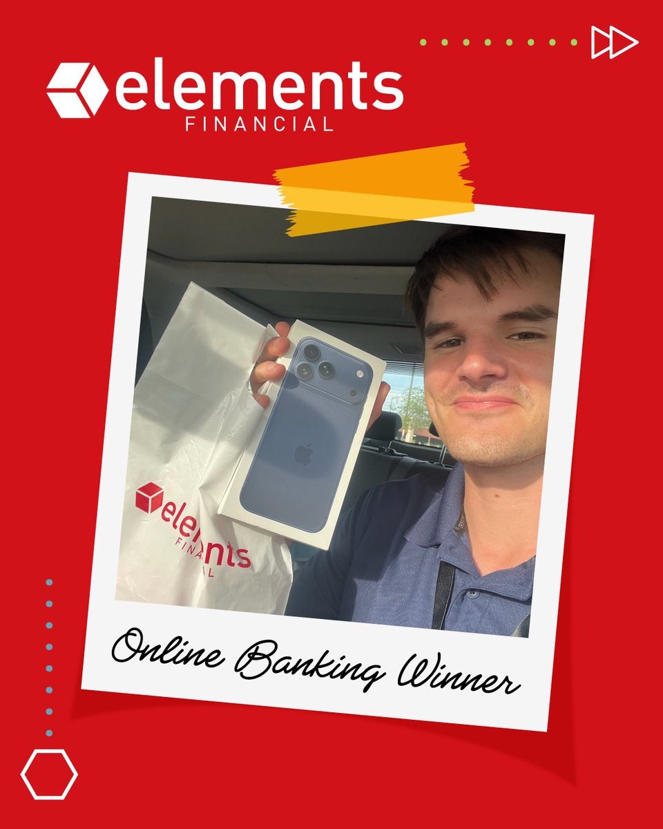 elementsCU's tweet photo. Congrats to Jeff W., the lucky winner of our Online Banking contest!
 
Jeff won a new iPhone 17 Pro by being an active Online Banking user.
 
Don’t miss out on other prizes. Follow us for more contests and giveaways! https://t.co/zuJNRZKFHf