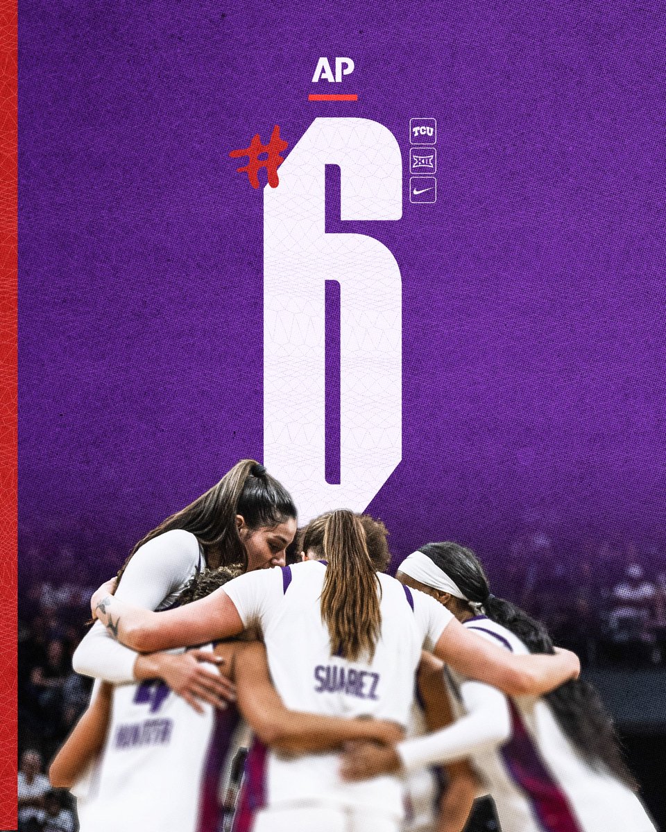 tcuwbb's tweet photo. Saved our best for last 📈

Closing out the year No. 6 in The Associated Press poll, tied for the highest ranking in program history!

#GoFrogs https://t.co/WDH1I8N4vN