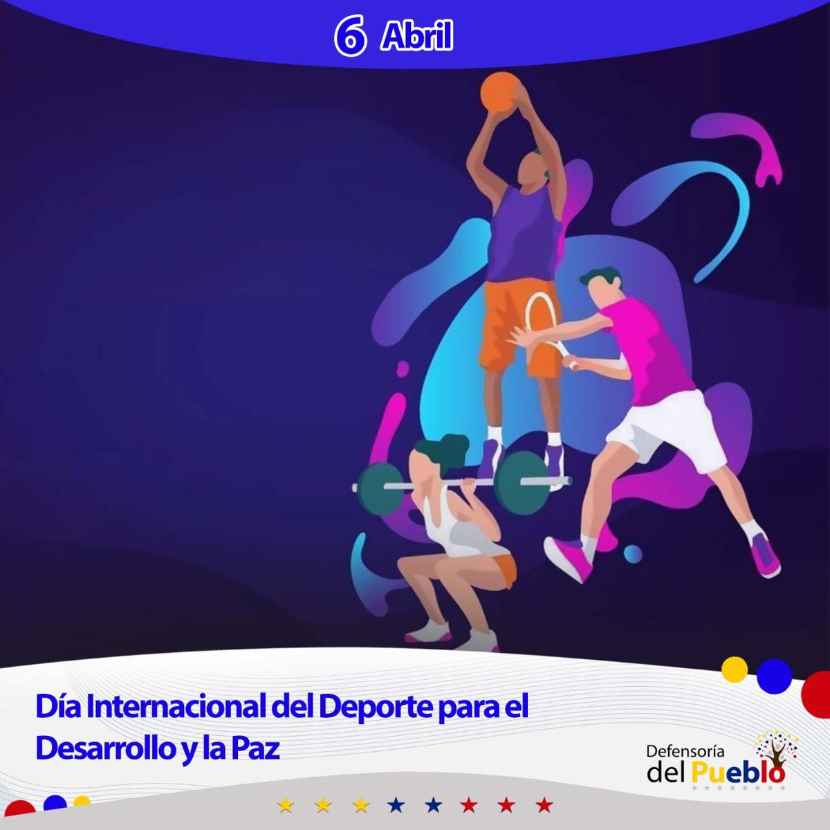#EFEMERIDE Hoy #6abr es el Día Internacional del Deporte para el Desarrollo y la Paz.  La UNESCO en 1978 reconoció el deporte y la educación física como un "derecho fundamental para todo el mundo", reconocido a su vez en numerosas convenciones internacionales sobre #DDHH
