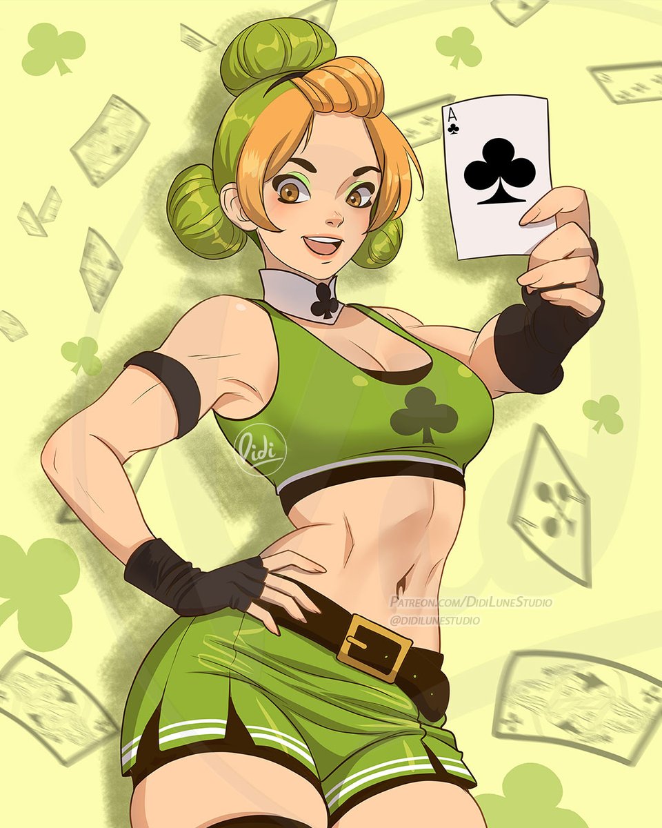 DidiLuneStudio's tweet photo. I’d like to share this new pin-up OC 
Lady Clover ♣️ (My Lady Poker) https://t.co/gn5u2avsGQ