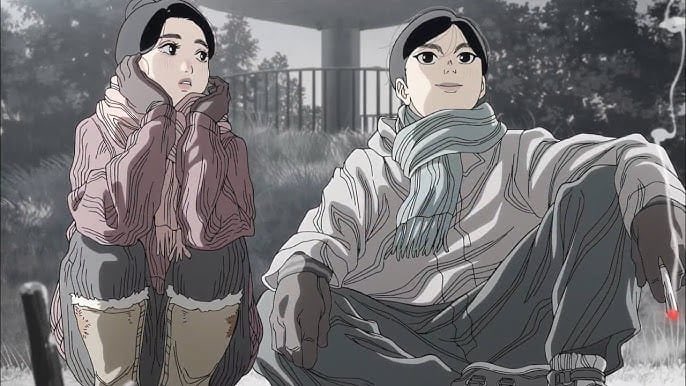 TSUUNAMY's tweet photo. omg what a refreshing start for Nippon Sangoku! 

the art/animation are so good and special. im loving the concept and main character. i have a feeling it will be in my top 3 this season https://t.co/GqPFnr55Nl