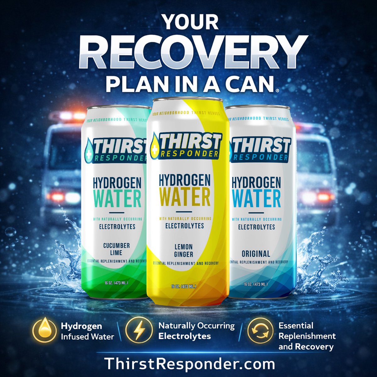 tresponderwater's tweet image. Your Recovery Plan In a Can!

✔️ Hydrogen-infused hydration
✔️ Naturally occurring electrolytes
✔️ Built for real recovery

Hydrate Smarter with Thirst Responder.

thirstresponder.com

#ThirstResponder #hydration #recovery #electrolytes #wellness #cannedwater