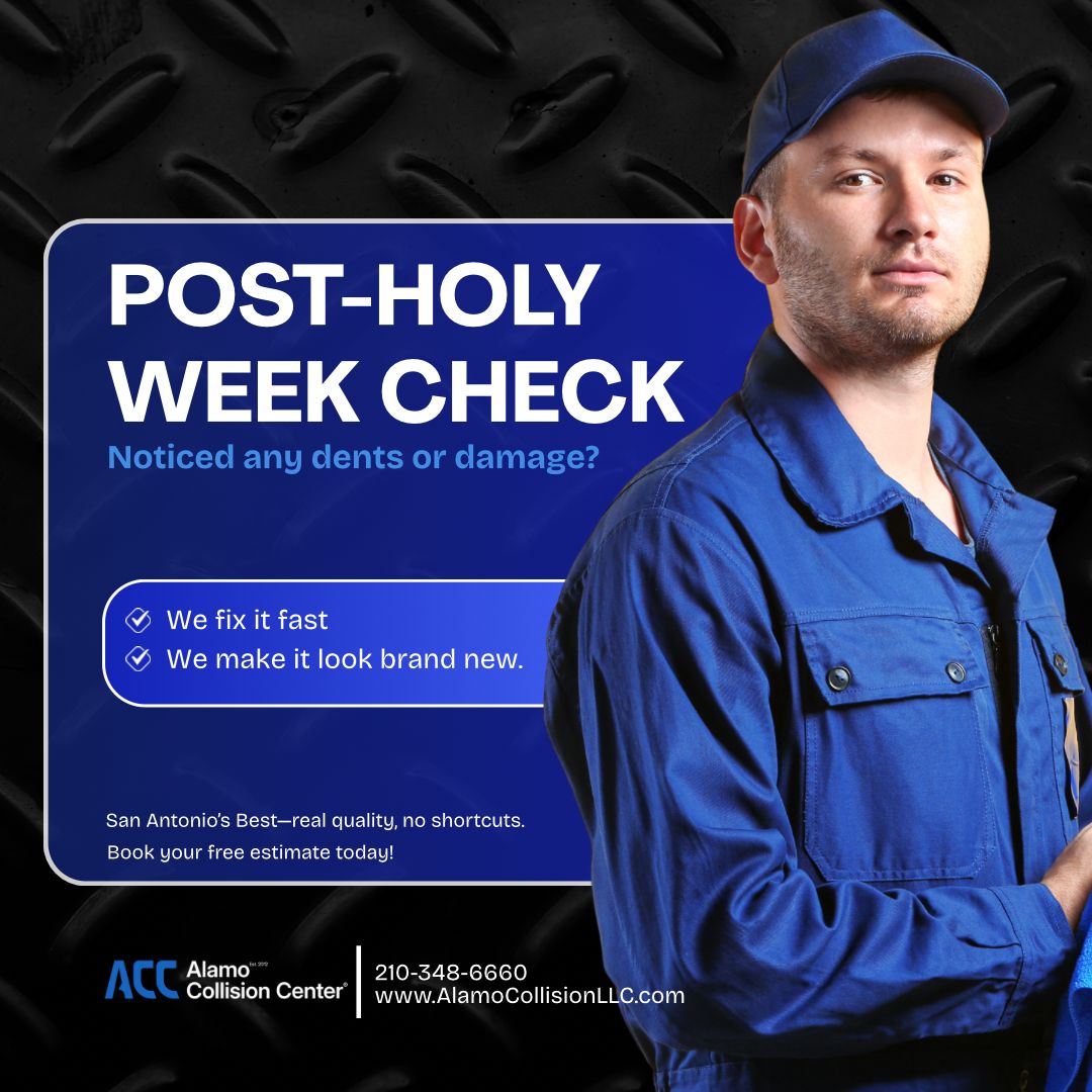 AlamoRepairs's tweet image. 🚗 Post–Holy Week check: dents or scratches?

We fix it fast—and make it look brand new. 💥

 💥AlamoCollisionLLC.com
📞(210) 348-6660
San Antonio’s best. No shortcuts.

#AlamoCollisionCenter #DentRepair #CollisionRepair