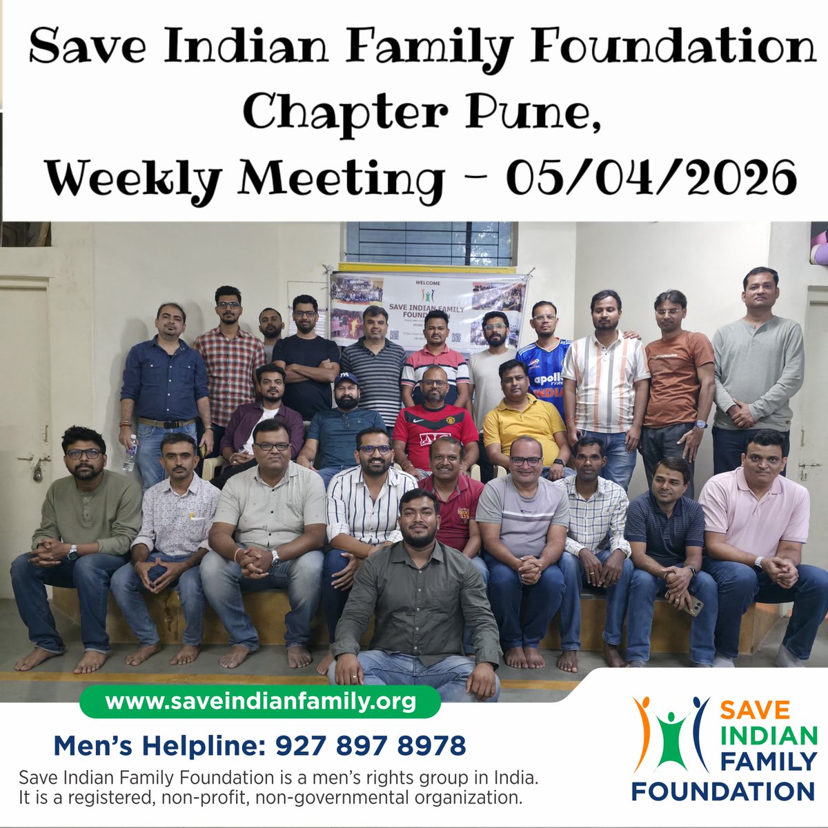 <a href="/realsiff/">SIFF - Save Indian Family Foundation</a> 𝐒𝐮𝐧𝐝𝐚𝐲 𝐀𝐜𝐭𝐢𝐯𝐢𝐭𝐢𝐞𝐬
𝐒𝐚𝐯𝐞 𝐈𝐧𝐝𝐢𝐚𝐧 𝐅𝐚𝐦𝐢𝐥𝐲 𝐅𝐨𝐮𝐧𝐝𝐚𝐭𝐢𝐨𝐧
𝐒𝐈𝐅𝐅 𝐀𝐜𝐭𝐢𝐯𝐢𝐬𝐦 &amp; 𝐏𝐞𝐫𝐬𝐨𝐧𝐚𝐥 𝐂𝐚𝐬𝐞 𝐃𝐢𝐬𝐜𝐮𝐬𝐬𝐢𝐨𝐧 05/04/2026 (𝐒𝐮𝐧𝐝𝐚𝐲) 𝐏𝐮𝐧𝐞, 𝐌𝐚𝐡𝐚𝐫𝐚𝐬𝐡𝐭𝐫𝐚.
#Pune
#SIFFwithMen
#SaveIndianFamilyFoundation