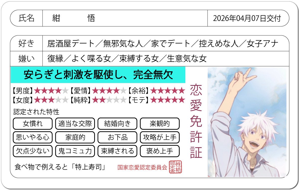 五条悟 《非公式》 tweet media