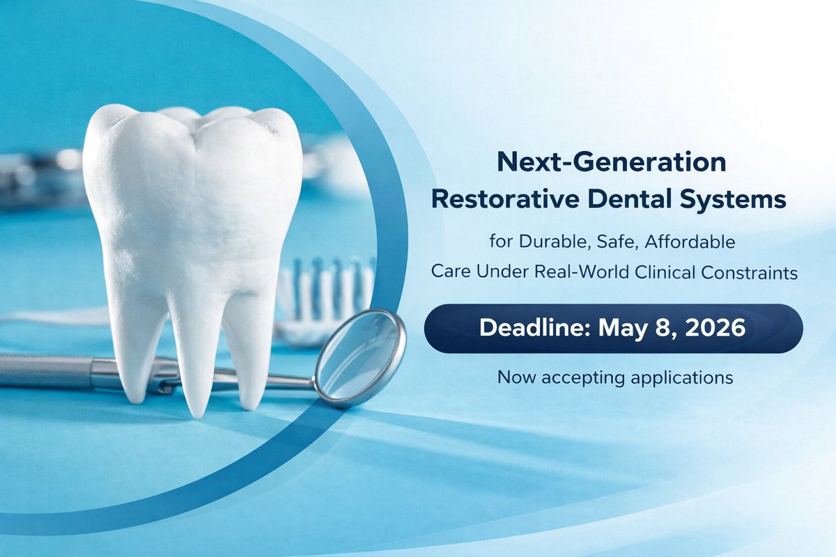 Cimit's tweet photo. What will it take to replace dental amalgam? No widely adopted mercury-free option has matched amalgam’s durability, moisture tolerance, operator forgiveness, and cost-effectiveness. NIH is seeking new integrated restorative systems. Apply by: May 8, 2026
https://t.co/eWs5px1SaZ https://t.co/KgL32OmTNy