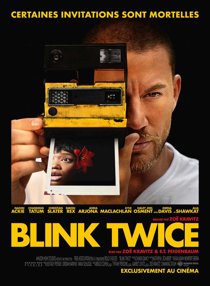 stef_karbo's tweet photo. Blink Twice : thriller psychologique vif, stylé et corrosif, où le glamour vire au cauchemar avec une maîtrise surprenante pour un 1er film. 
Entre esthétique solaire et malaise ascendant, Zoë Kravitz détourne les codes du slasher pour une satire sociale venimeuse... #Primevideo https://t.co/HBaUR88UA8