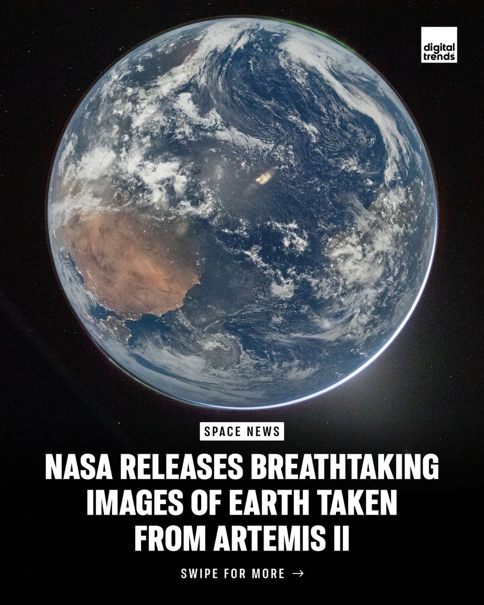 DigitalTrends's tweet image. New Artemis II images from NASA reveal breathtaking views of Earth, highlighting the scale and beauty of our planet from space.

#nasa #artemisii #space #spacenews