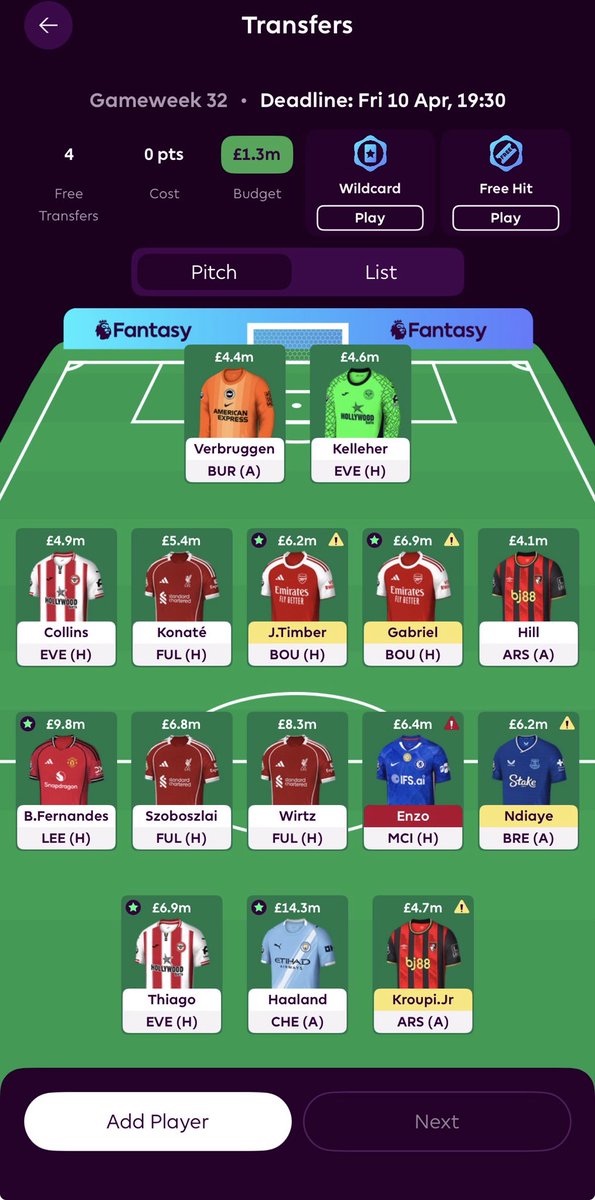 fpl_korre's tweet photo. @AeselFC Would you go WC32 or FH33 with this team? https://t.co/ZGewkFRHG5
