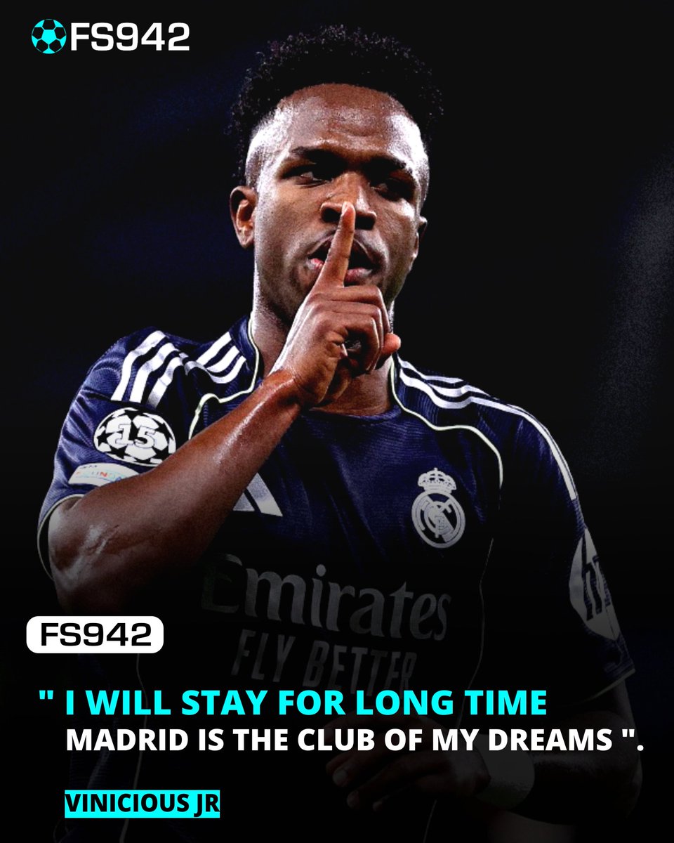 FShow942's tweet photo. 🚨🗣️Real Madrid is the dream club for Vinicious Junior..

#vinijr #football #realmadrid #footballfans #realmadridfans https://t.co/Ig4Oz9ihxO
