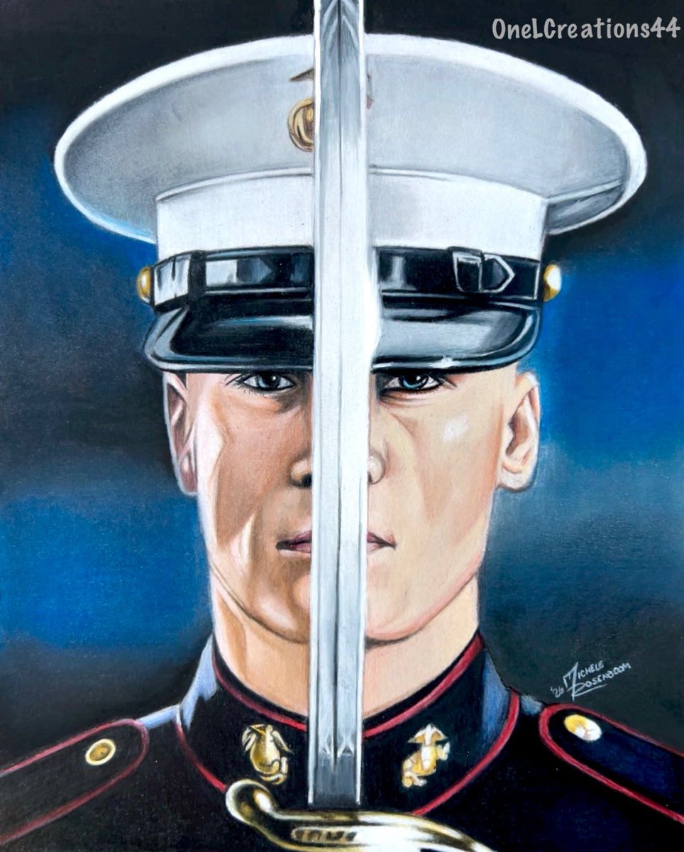 mrosen644's tweet photo. 2006 vs 2026… Same drawing. 20 years apart. Zero formal training - just persistence, and refusal to quit. USMC portrait, size 8x10. 🫡 🇺🇸 https://t.co/NhqNjt7Z8F