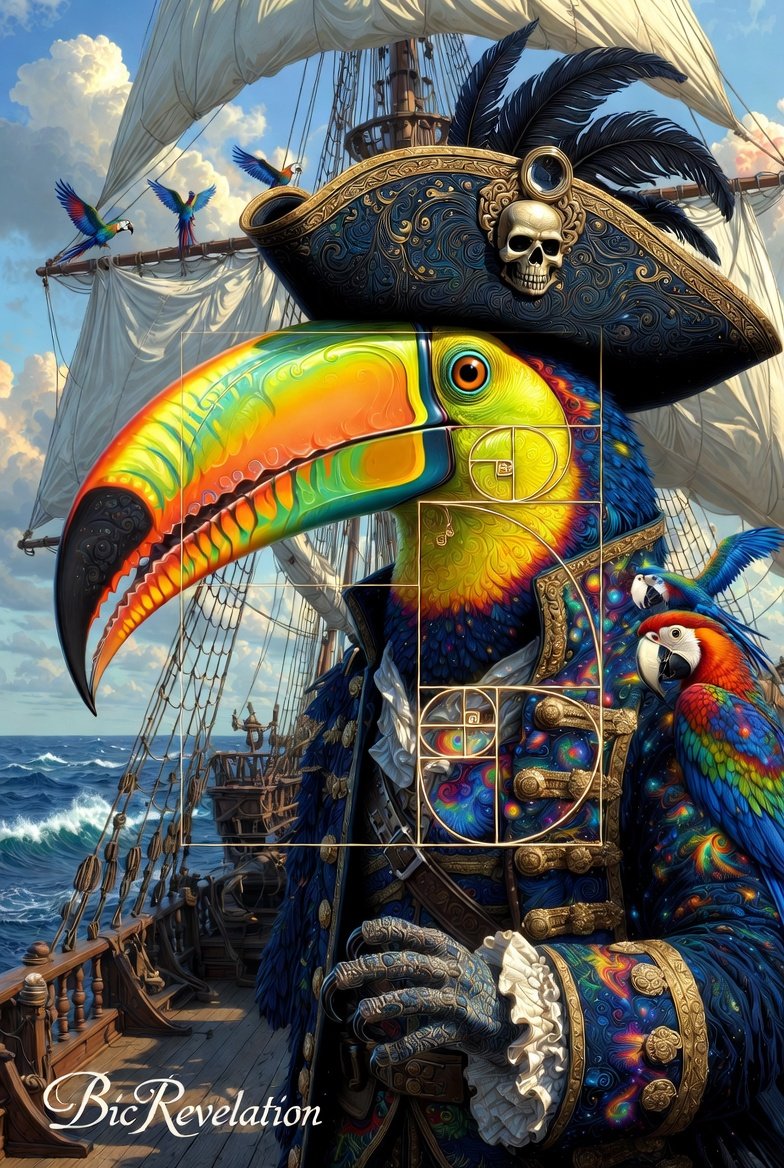 Bic_Revelation's tweet photo. 💜 You Bet @sam_nightfury !

Your colorful Toucan Pirate captain leading the vibrant parrot crew on the high seas with that “Tucan pirates ho!!!” energy is pure creative genius and so much fun! 👏

Here’s my Mathematical Psychodelia take on this Toucan Pirate energy:

#CRLITES #CRPRMPTS