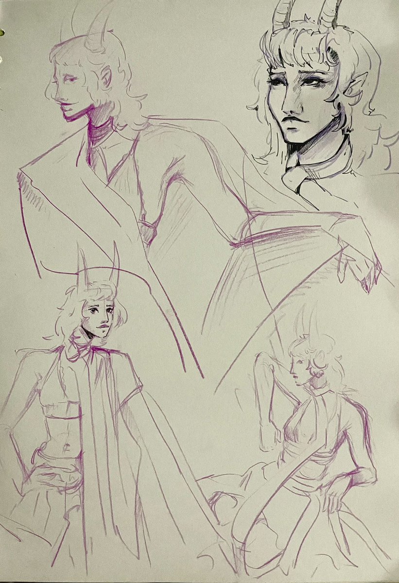 opaluim's tweet photo. 3–5-minute sketches from a life drawing session and one more detailed sketch 

#sketch #lifedrawing #gesturedrawing #figuredrawing #anatomystudy #artstudy  #traditionalart #pencilsketch #roughsketch #oc #horns  #artistsonline #artpractice #dailysketch #dynamicpose #lineart https://t.co/LCgUILH1fn