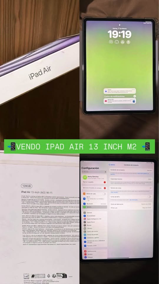 kemyesanchez's tweet photo. 📱IPAD AIR 13” M2 (2024) EN VENTA📱
⚡ Funcionamiento impecable
🎓 Ideal para estudio, trabajo o entretenimiento
🌟 Pantalla grande de 13 pulgadas para mayor comodidad
🚀 Chip M2 con excelente rendimiento
💵 SOLO VENTA AL CONTADO
📩 Escribime si te interesa https://t.co/l8L4PbLYZq