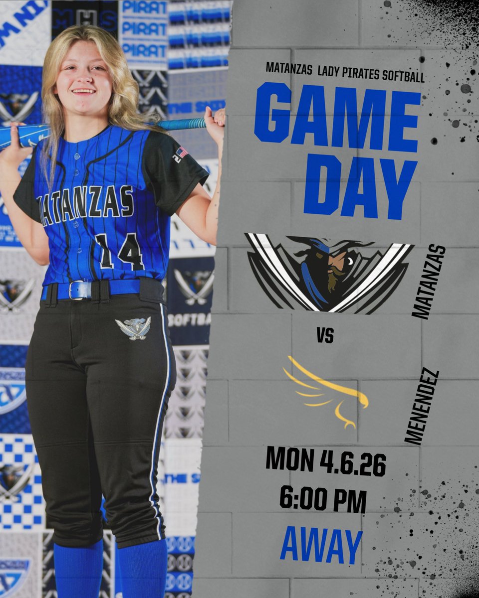 MatanzasSB's tweet photo. 🚨: GAME DAY
🗓️: 4.6.26
⏰: 6:00PM
🥎: PEDRO MENENDEZ
🗺: AWAY
📍: 600 State Rd 206 West St. Augustine
🎟: GO FAN
💧: ⚫️⚫️🔵
#SheWhoHasTheWill 🏴‍☠️
#TakeEverything
W.I.N.☠️ https://t.co/3MvGtmeXXy