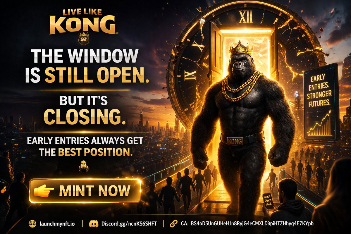 NFT2BC's tweet photo. The window is still open.
But it’s closing.
Early entries always get the best position.
🦍
👉 Mint now:
https://t.co/C87DK7yJhB
🎟️ Discord: https://t.co/rLxN2Hblwe
⚔️ CA: BS4oD5UnGUHeH1n8RyjG4eCMXLD8piHTZHhyq4E7KYpb
#NFTdrop #solanae #nft https://t.co/KJNdhyRi0t