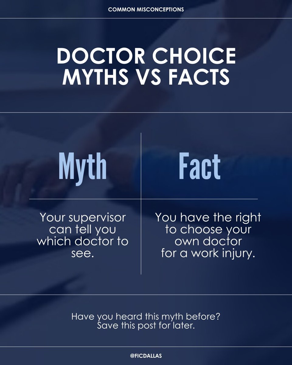 FICDallas's tweet image. If you are injured at work, you have the right to choose your own doctor. And that matters because the wrong provider can create delays, bad documentation, and denied claims.

Tag a federal worker who needs to know this!

#FederalEmployee #OWCP #PostalWorker #TSA #VA