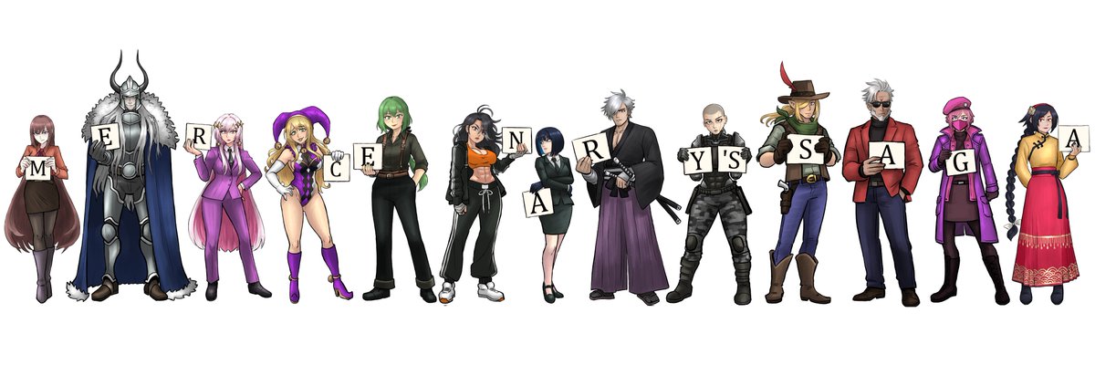 Videajames's tweet photo. Had the honor of drawing this massive lineup of characters, commissioned for Mercenary Publishing (https://t.co/O8aaVvd1p8)

I've been chipping away at this one over the last 2 months! https://t.co/1jZHzGcE1w
