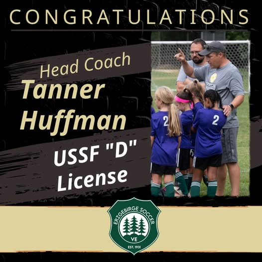 VEClub's tweet photo. Congratulations  to Head Coach Tanner Huffman on receiving his USSF “D” License. Coach Tanner is currently the head coach of the 2016 Girls VE Tempo. Great work Coach! 🌲🌲🌲 https://t.co/fcnBAmFD76