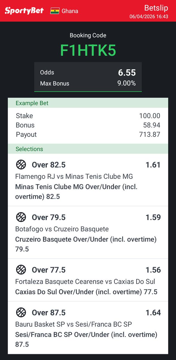 mrbishop0's tweet photo. 6 odds 

Sportybet code - F1HTK5

Good luck 🔞 https://t.co/GFGONLvTG3