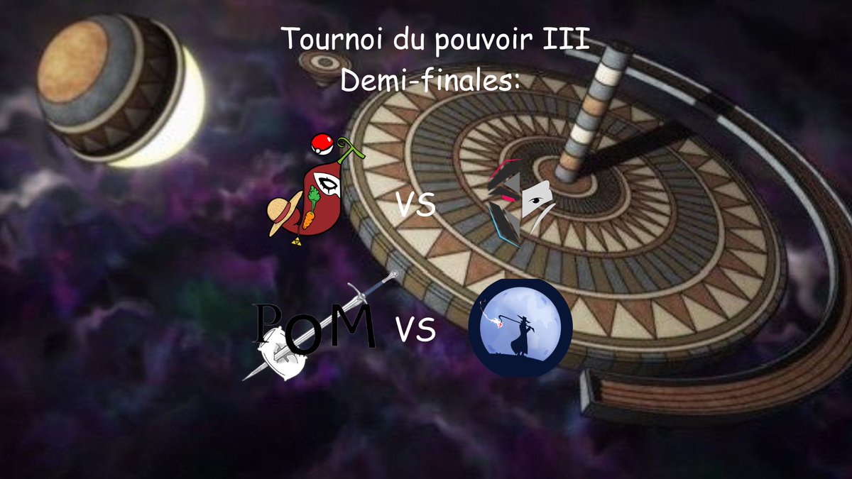 TdPouvoir's tweet photo. C’EST PARTI POUR LES DEMI-FINALES DU TOURNOI DU POUVOIR !🔥

En winner: @la_JRJ VS @OmerixEsport 

En looser: @POMssb VS @MWSSBU 

Qui seront les 2 survivants de ce dernier carré ? Réponse prochainement… 🔥⏳ https://t.co/c0ghuBWqvR