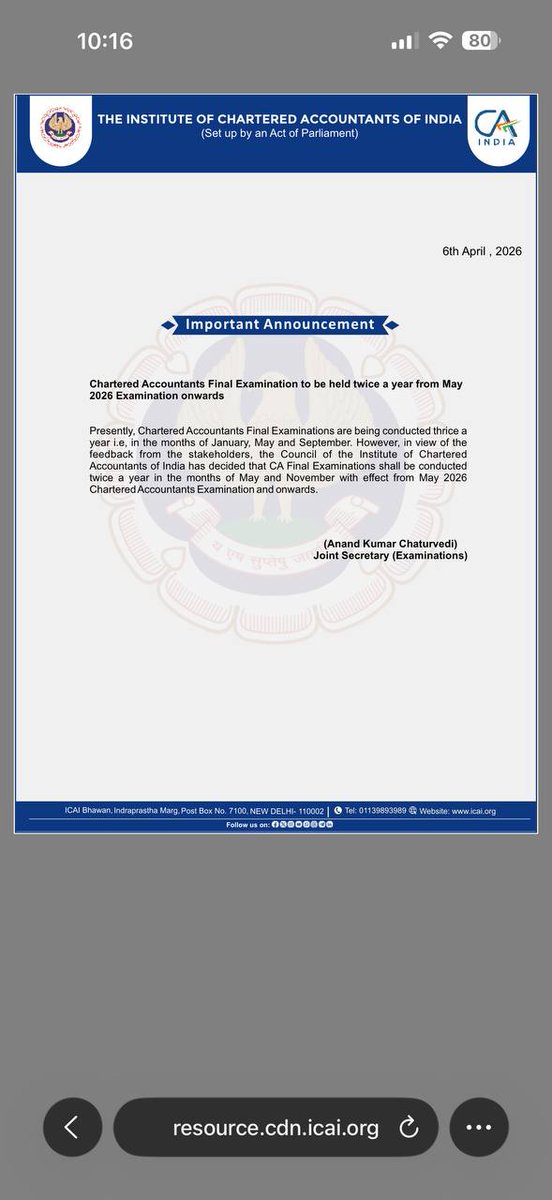 ShashwatMishr_a's tweet photo. Is it true??
#cafinal #icai #castudent https://t.co/8zAmbr9VhZ