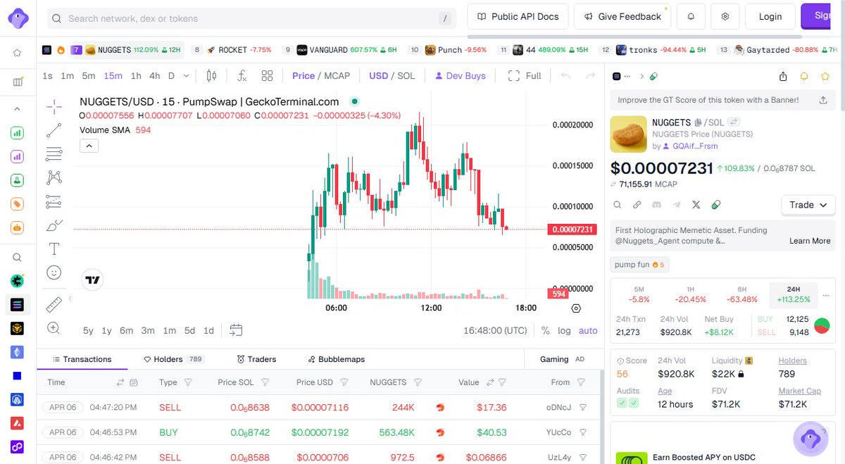 sentguard's tweet photo. $NUGGETS is moving and nobody's talking about it yet.

That's exactly when you want to be in.

Chart's perfect, volume's coming in, and the smart money already positioned.

This is not a drill.

Higher from here.
https://t.co/ypc7jfAh22 https://t.co/FdW8W9PgVa